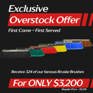 Overstock promotional offer of 13 inch Bruske Brushes